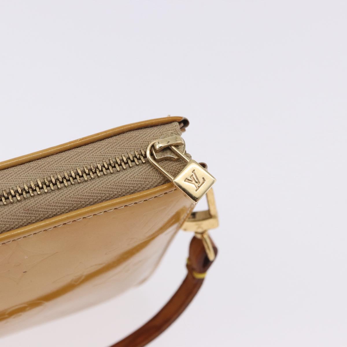 LOUIS VUITTON Monogram Vernis Lexington Pouch Beige M91010 LV Auth BA14356