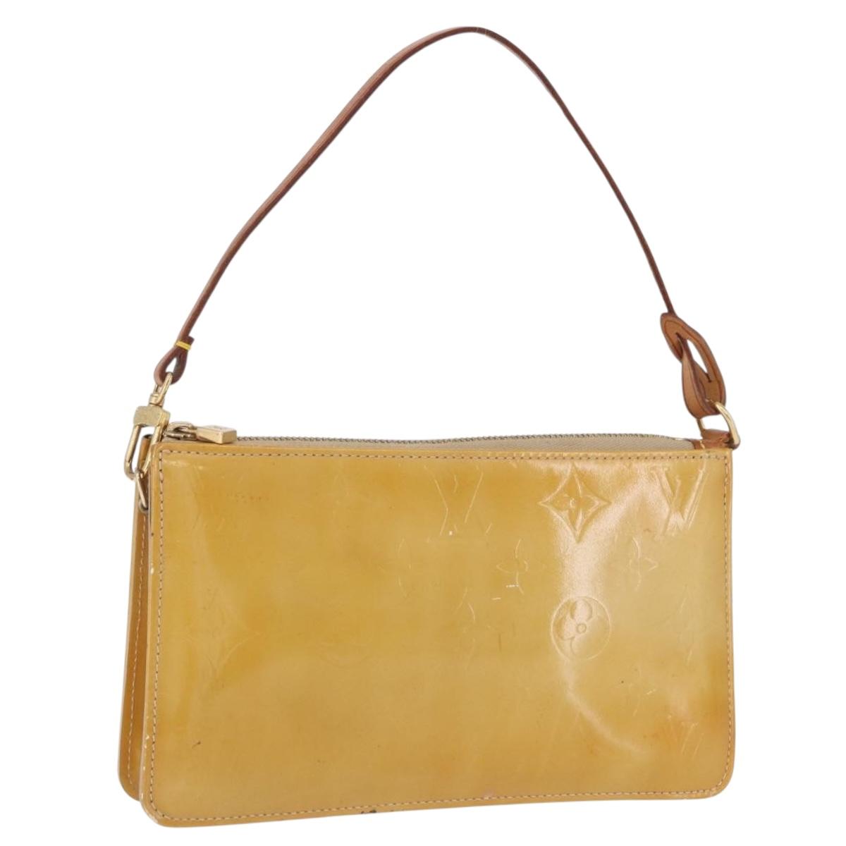 LOUIS VUITTON Monogram Vernis Lexington Pouch Beige M91010 LV Auth BA14356