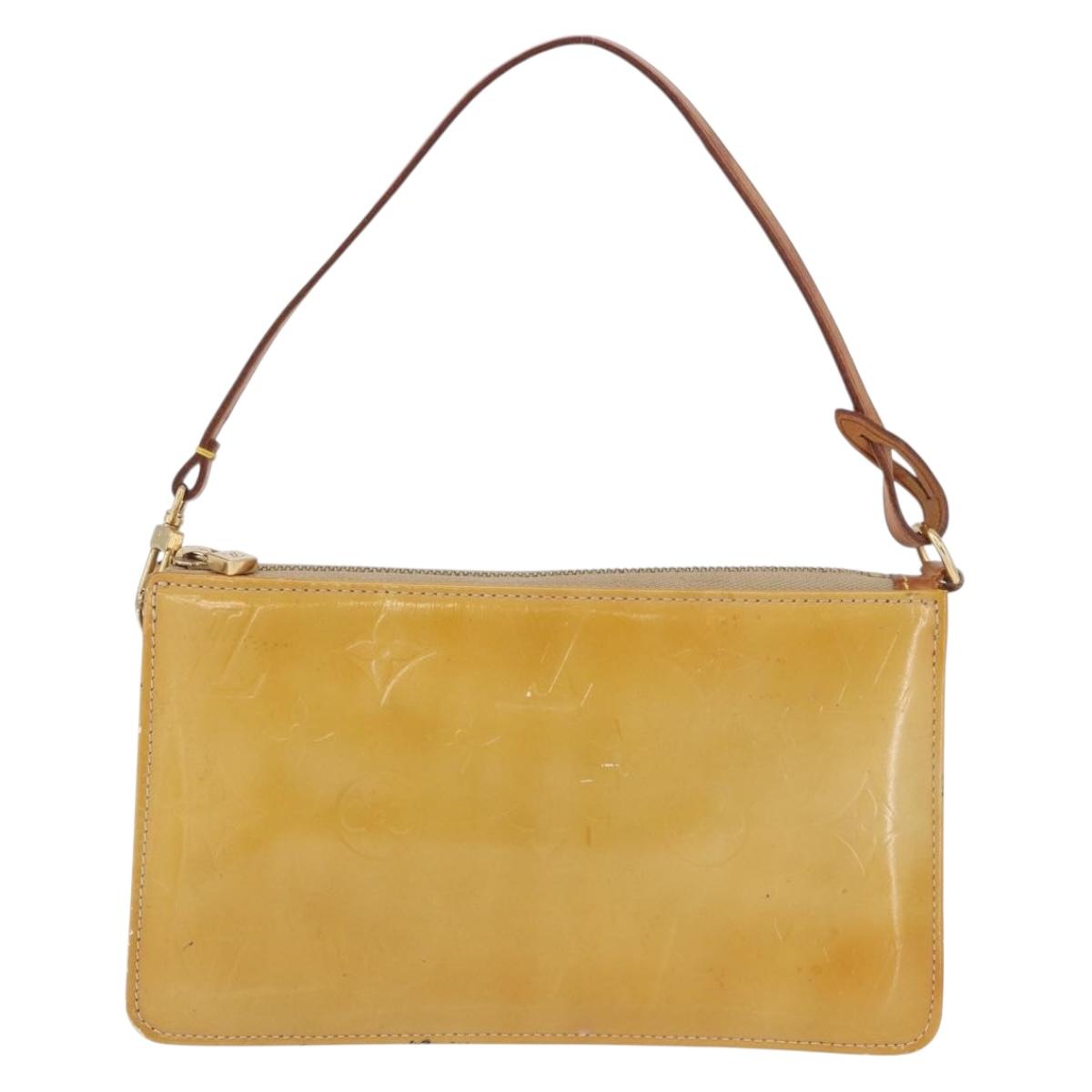 LOUIS VUITTON Monogram Vernis Lexington Pouch Beige M91010 LV Auth BA14356