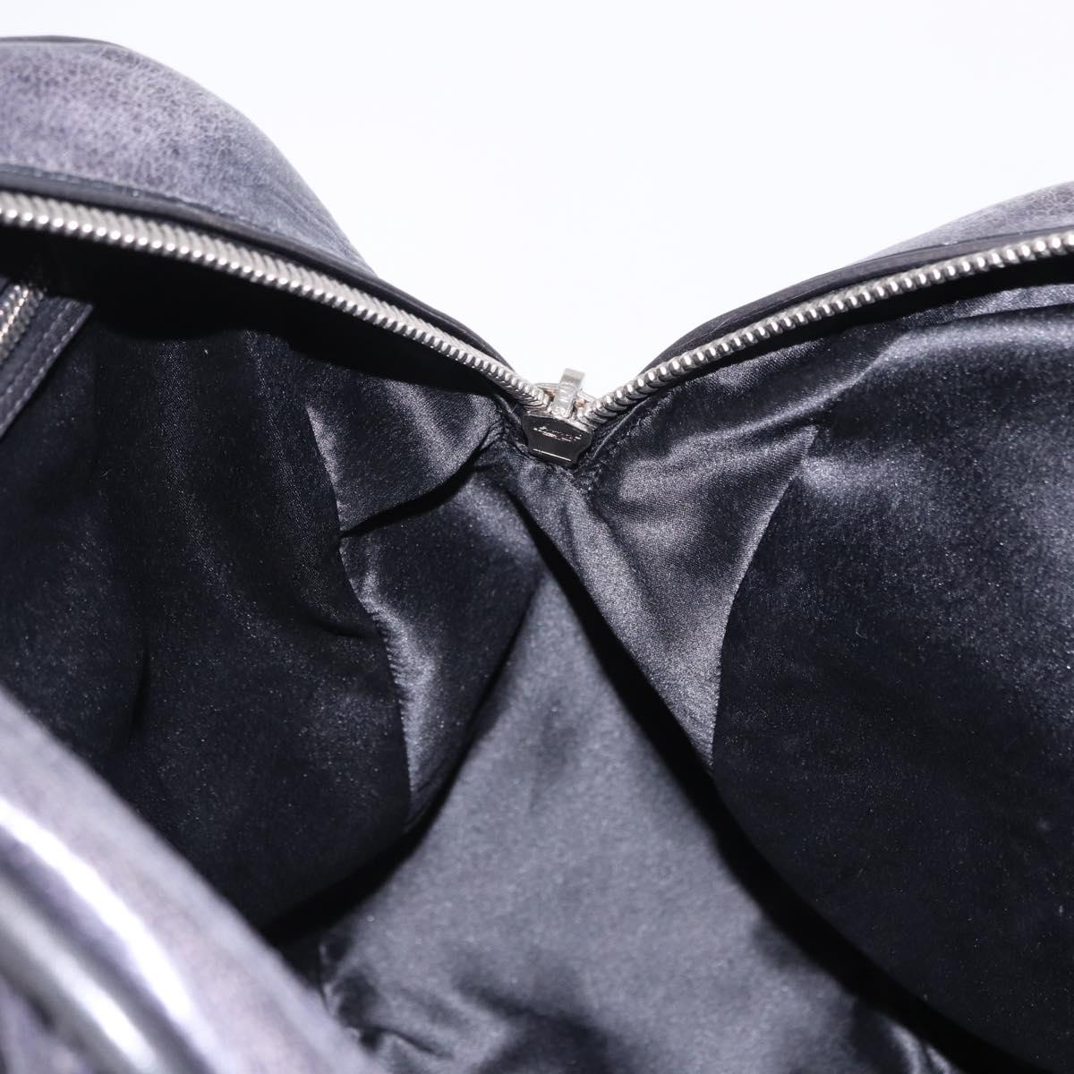 Miu Miu Hand Bag Leather Navy Silver Auth BA14365A
