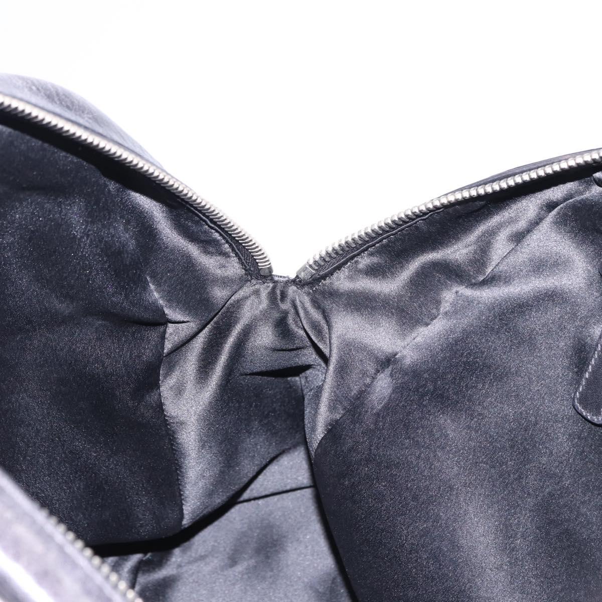 Miu Miu Hand Bag Leather Navy Silver Auth BA14365A