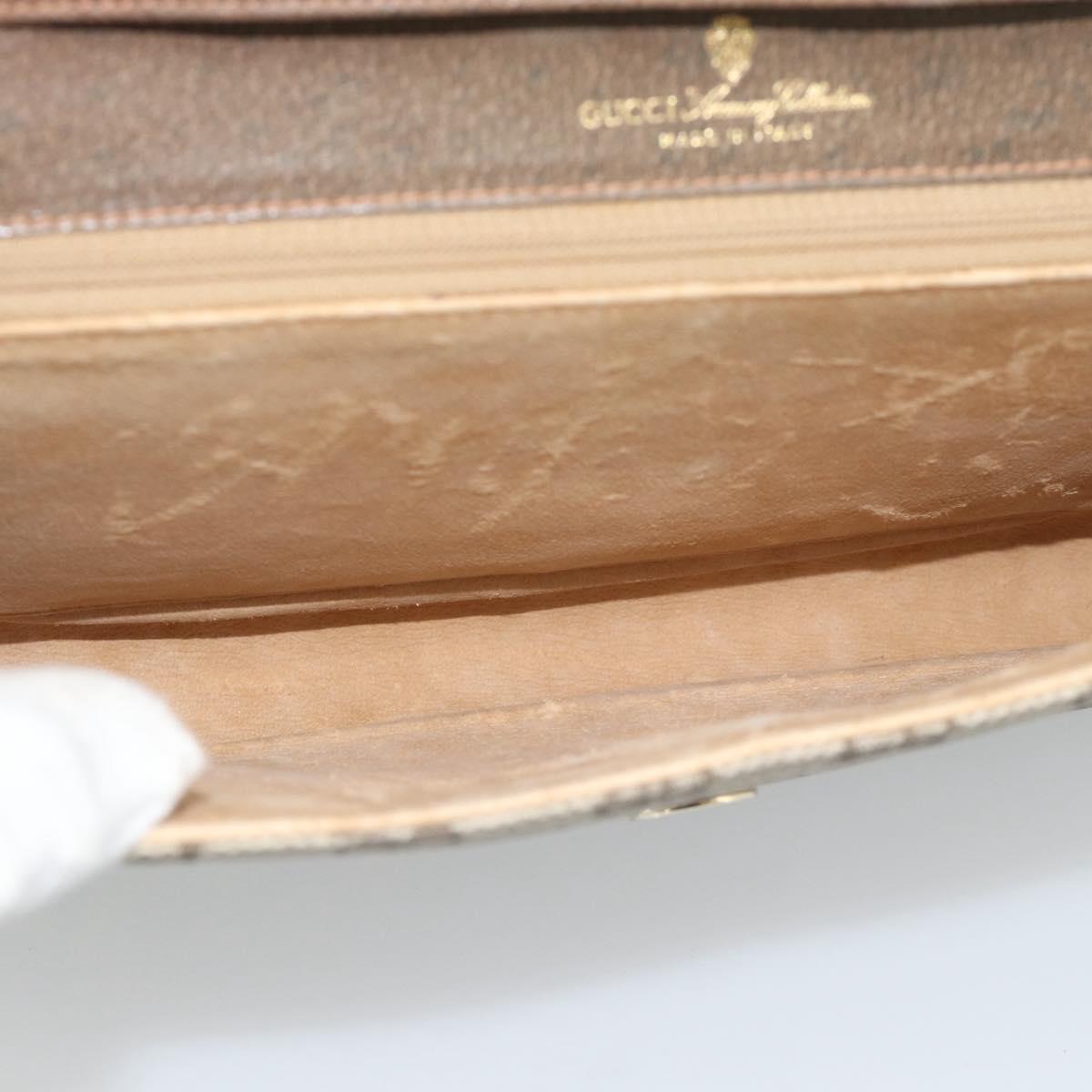 GUCCI GG Supreme Shoulder Bag PVC Beige Gold Auth BA14372