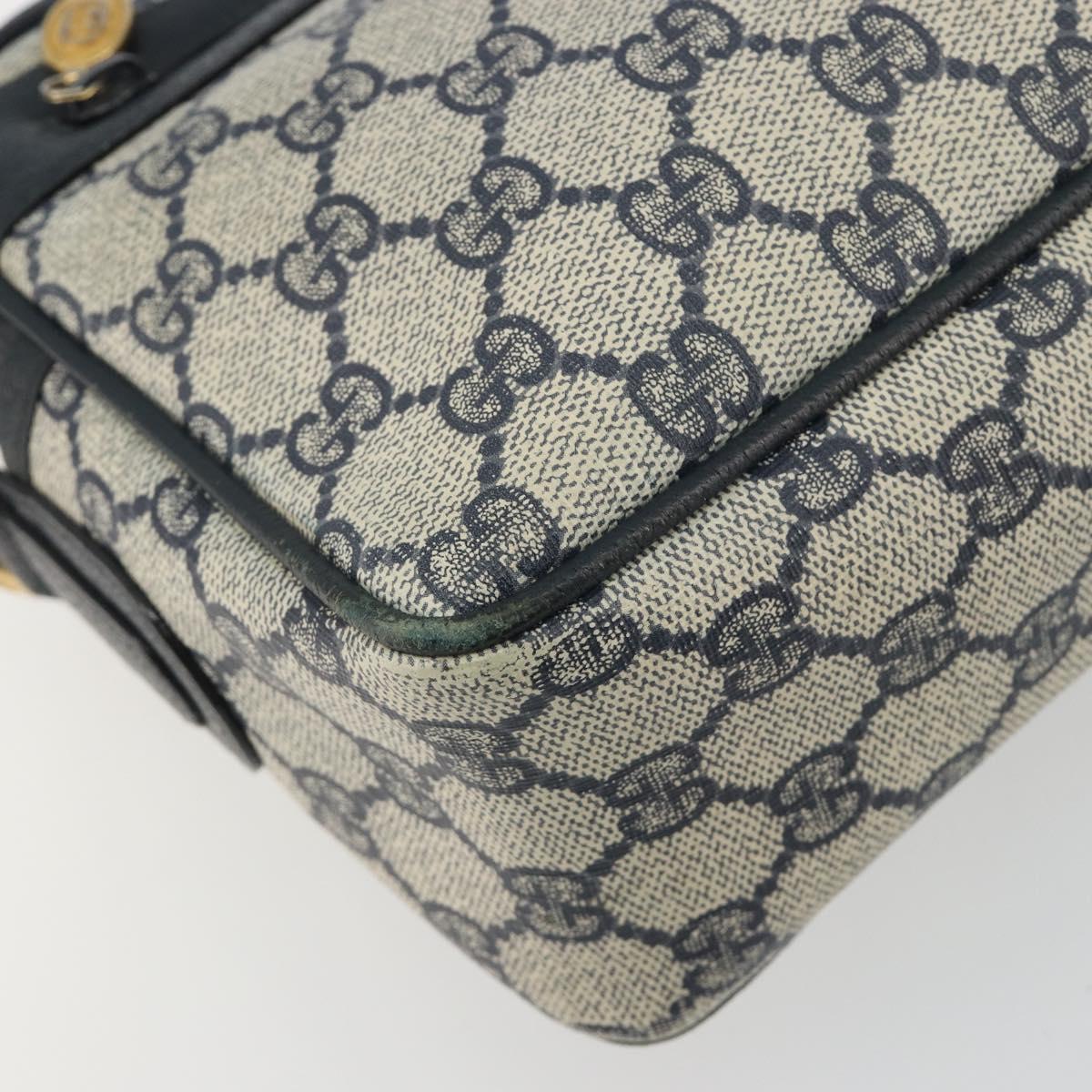 GUCCI GG Supreme Shoulder Bag PVC Navy Gold 001 56 0942 Auth BA14373