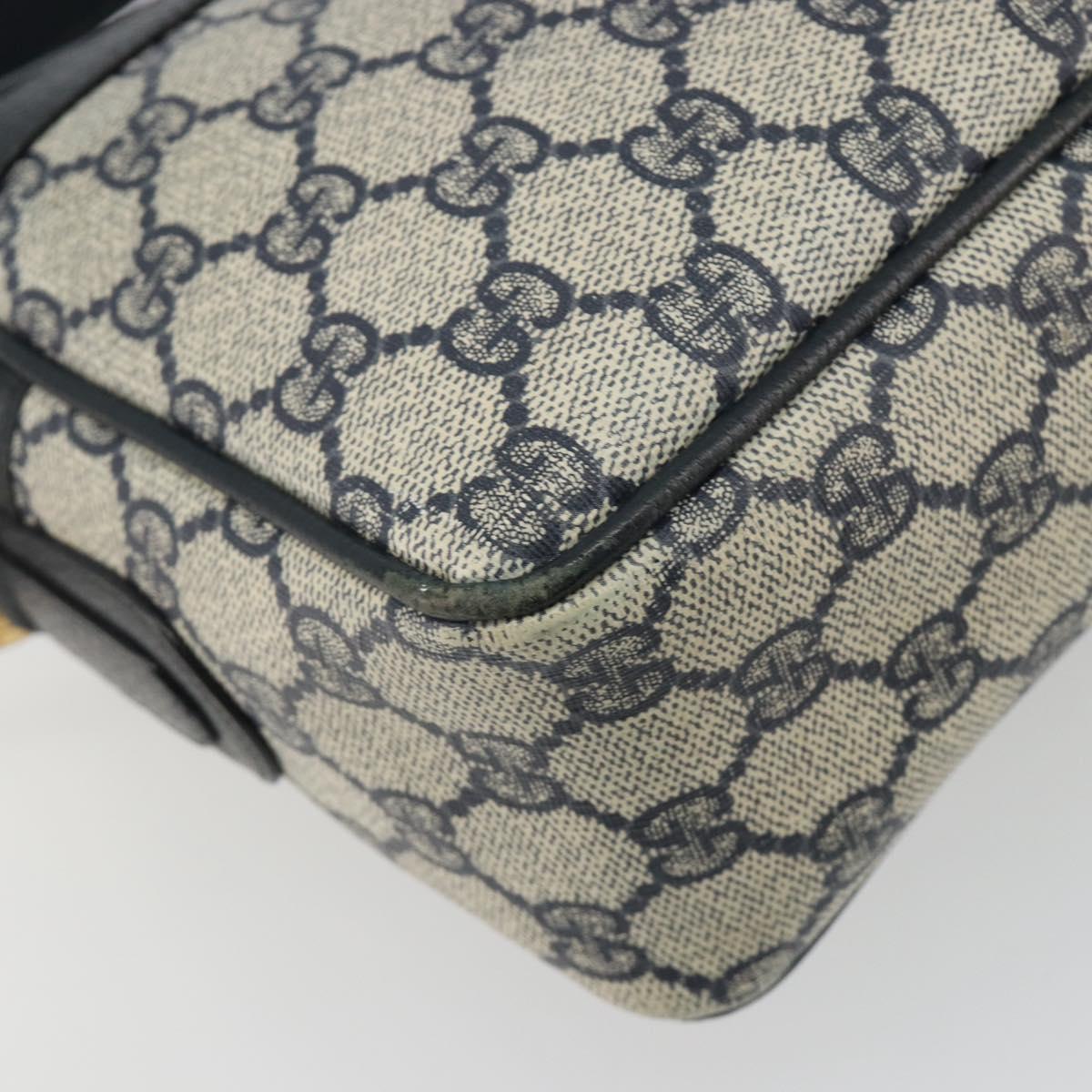 GUCCI GG Supreme Shoulder Bag PVC Navy Gold 001 56 0942 Auth BA14373