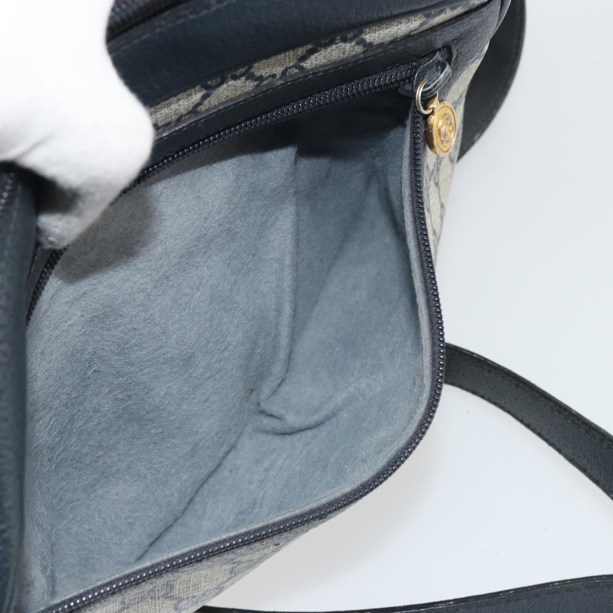 GUCCI GG Supreme Shoulder Bag PVC Navy Gold 001 56 0942 Auth BA14373