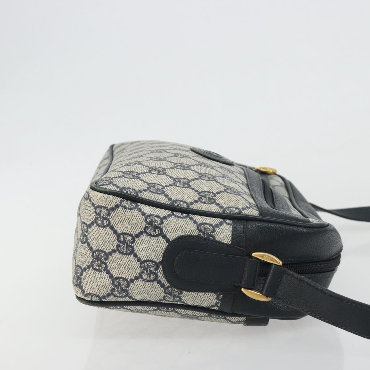 GUCCI GG Supreme Shoulder Bag PVC Navy Gold 001 56 0942 Auth BA14373