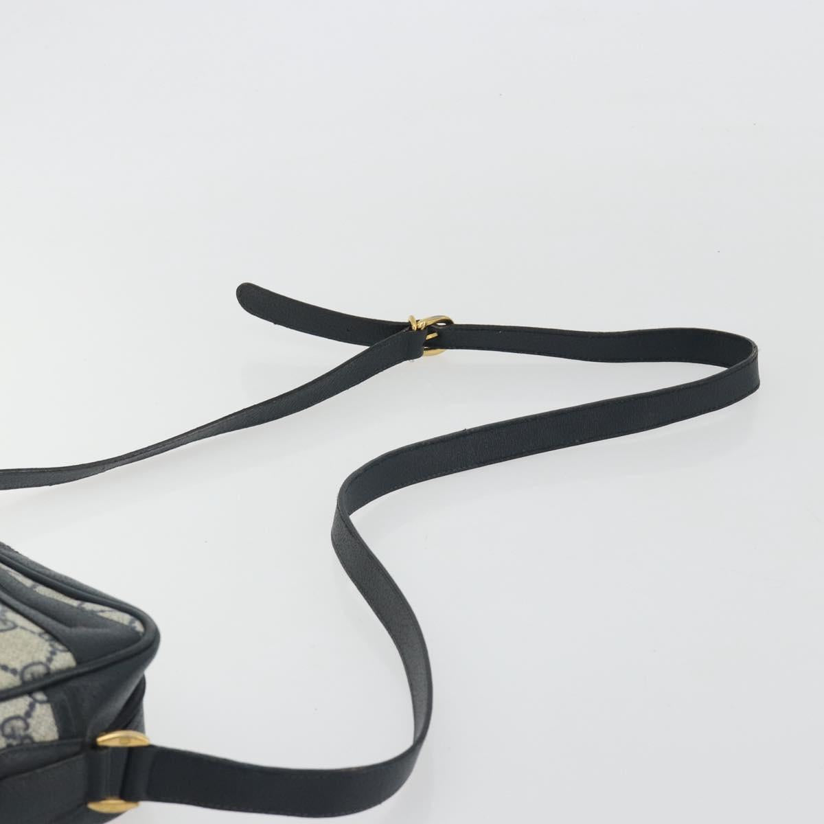 GUCCI GG Supreme Shoulder Bag PVC Navy Gold 001 56 0942 Auth BA14373
