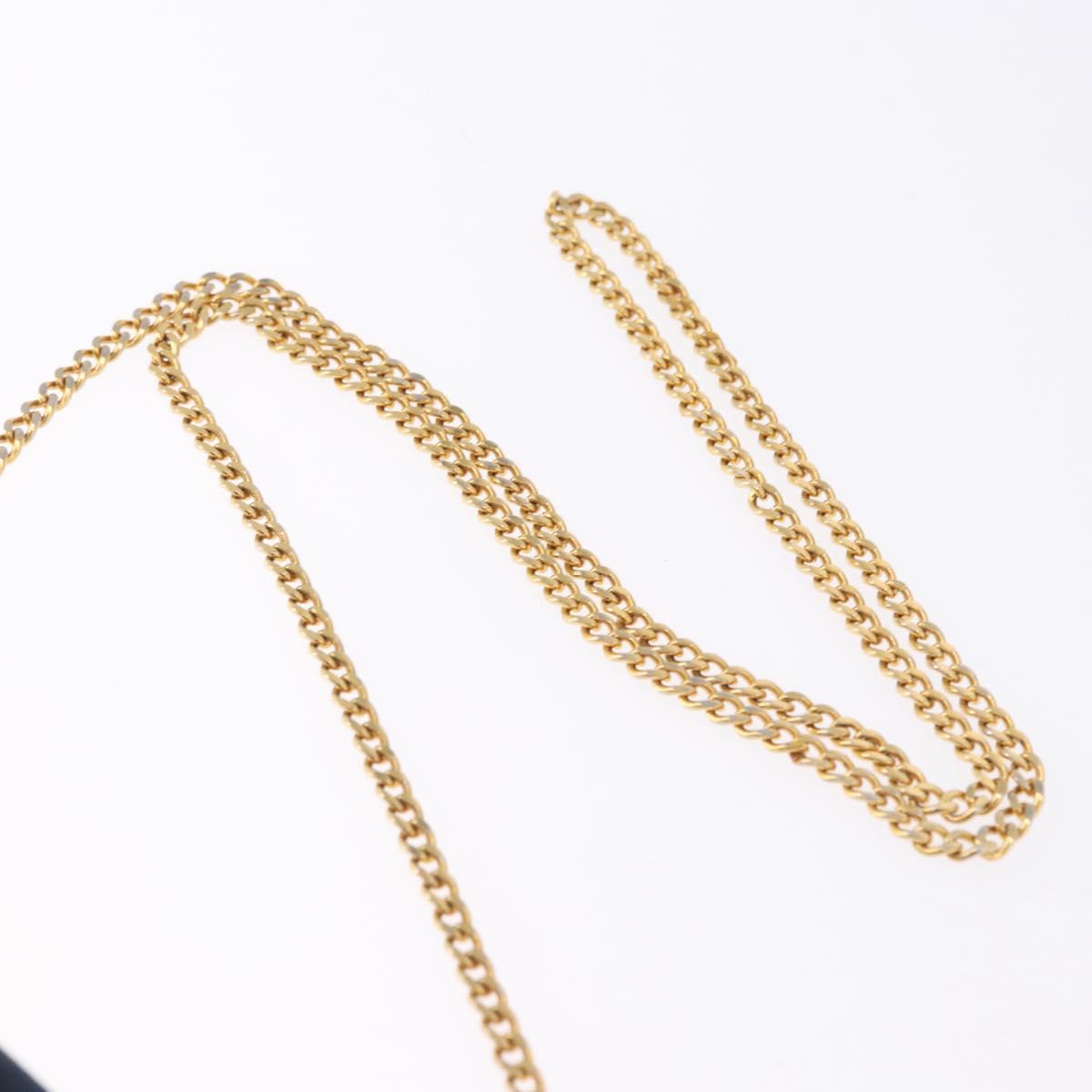 Christian Dior Trotter Canvas Chain Shoulder Bag Navy Gold Auth BA14376