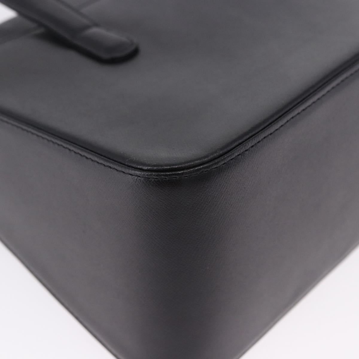 GIVENCHY Hand Bag Leather Black Gold Auth BA14377