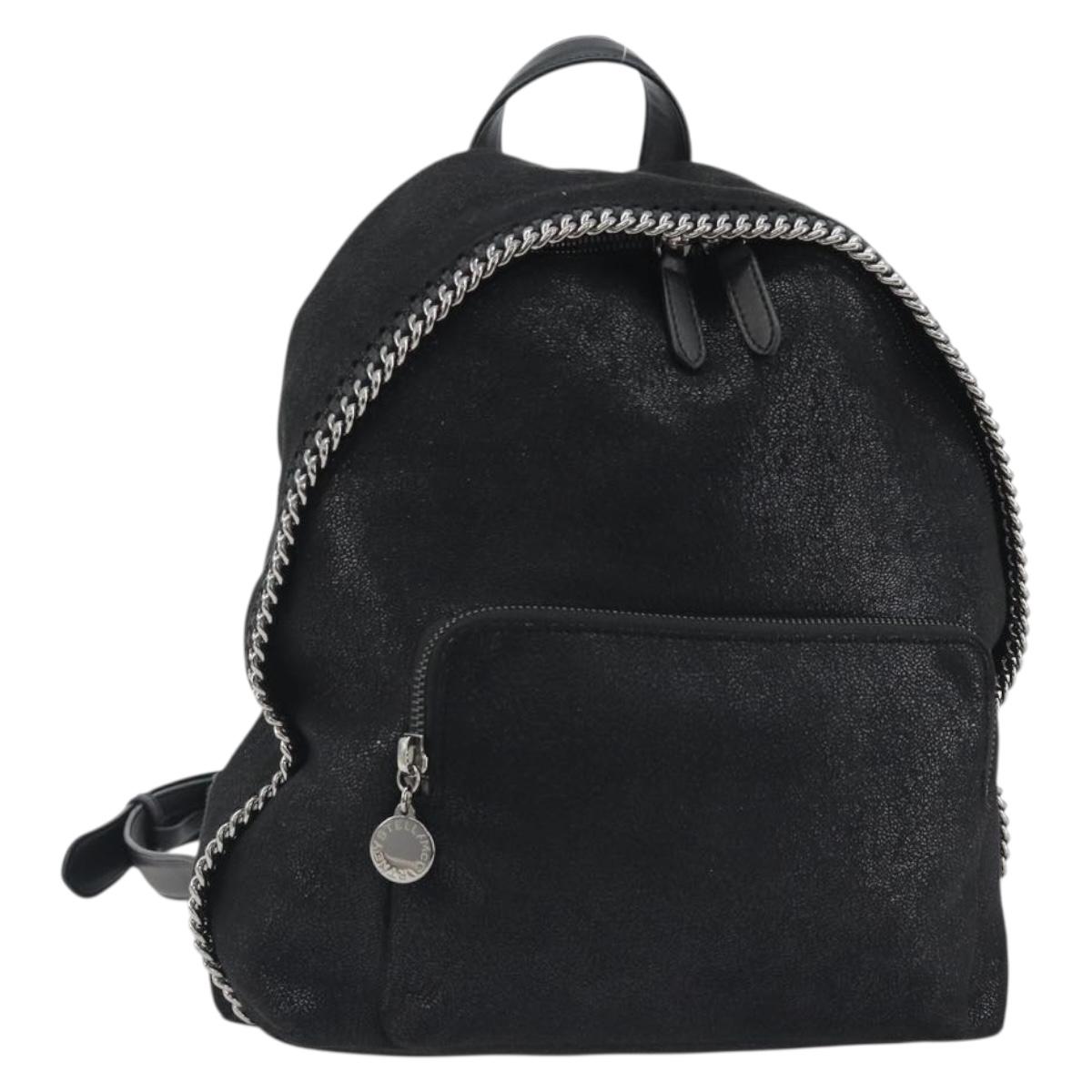 Stella MacCartney Falabella Chain Backpack Polyester Black 410905 Auth BA14378A