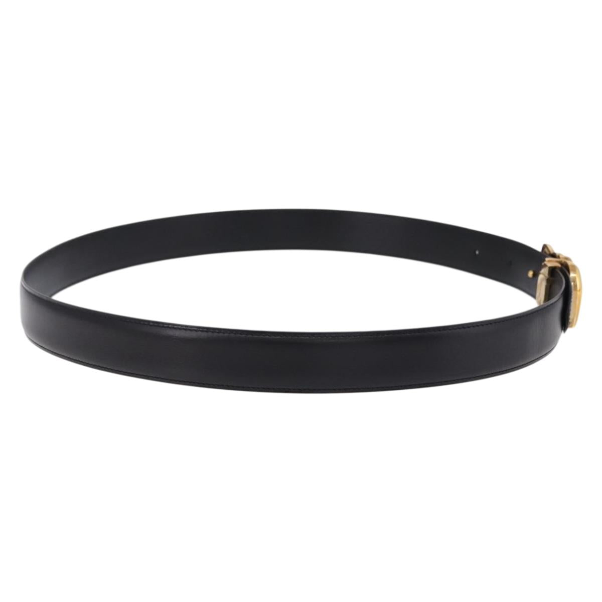 CARTIER Belt Leather 40.9"" Black Gold Auth BA14379