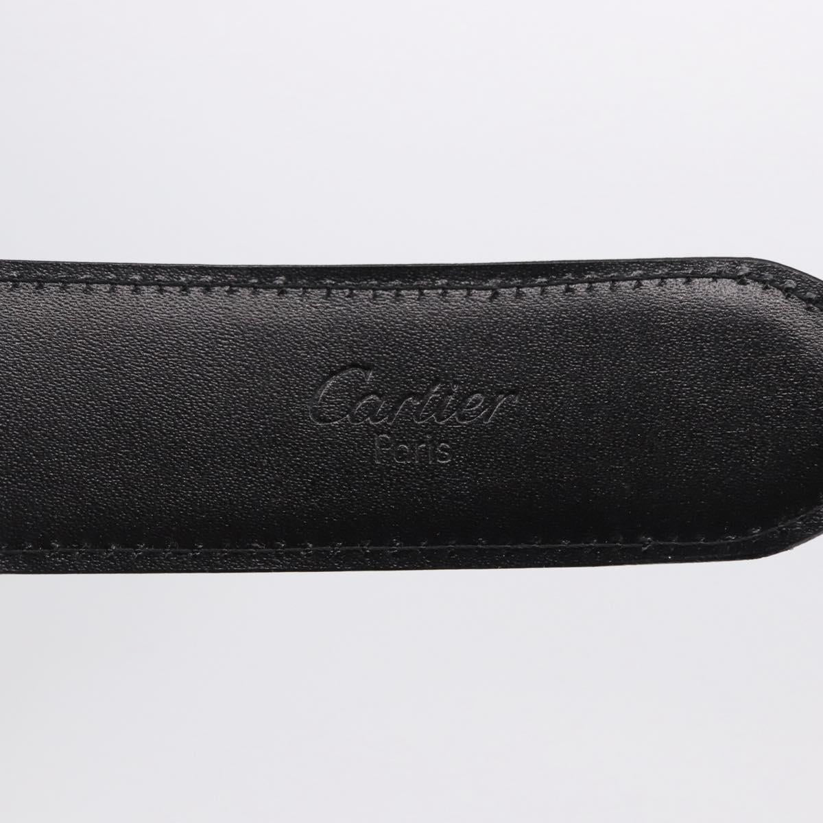 CARTIER Belt Leather 40.9"" Black Gold Auth BA14379