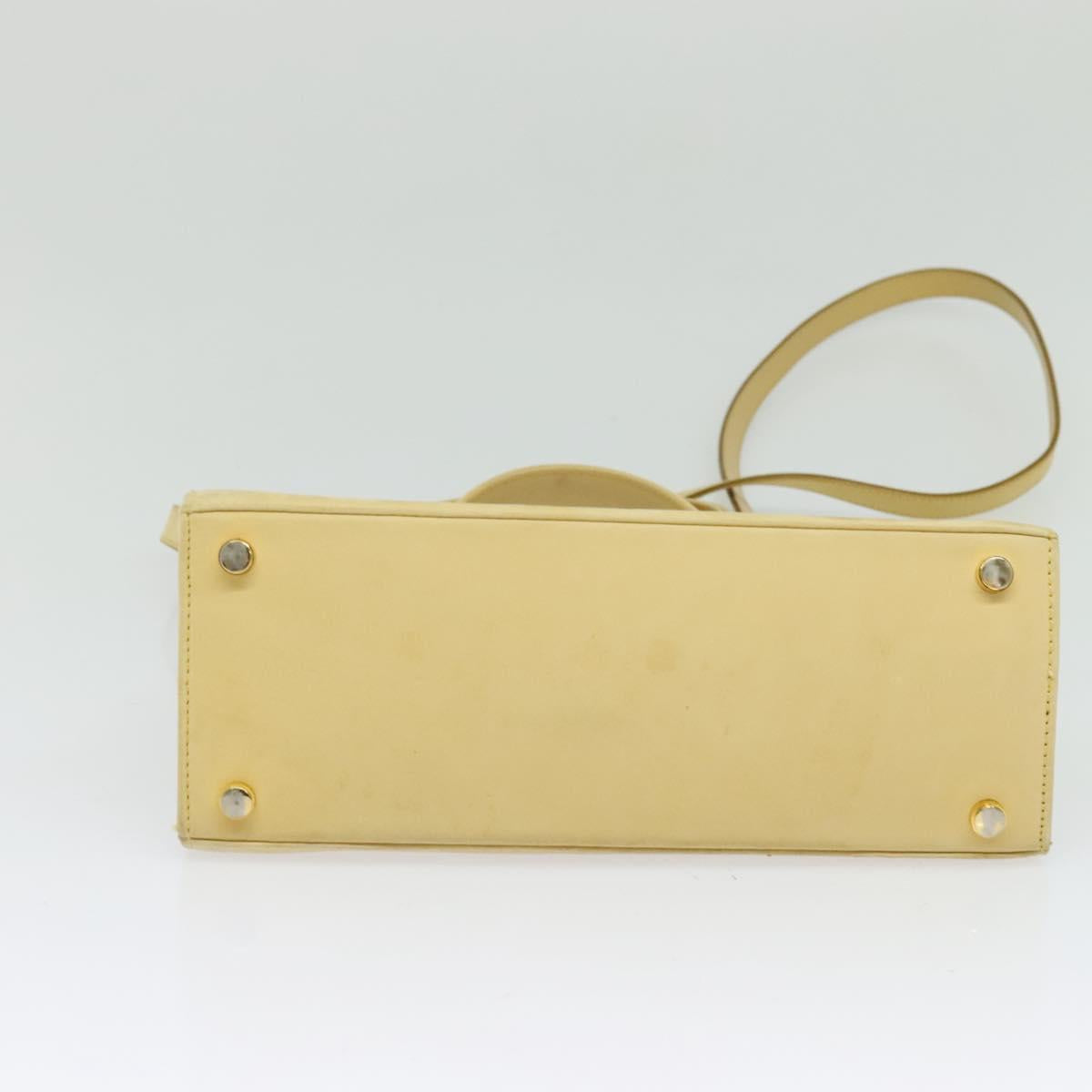 Salvatore Ferragamo Vala Hand Bag Suede Beige Gold Auth BA1438