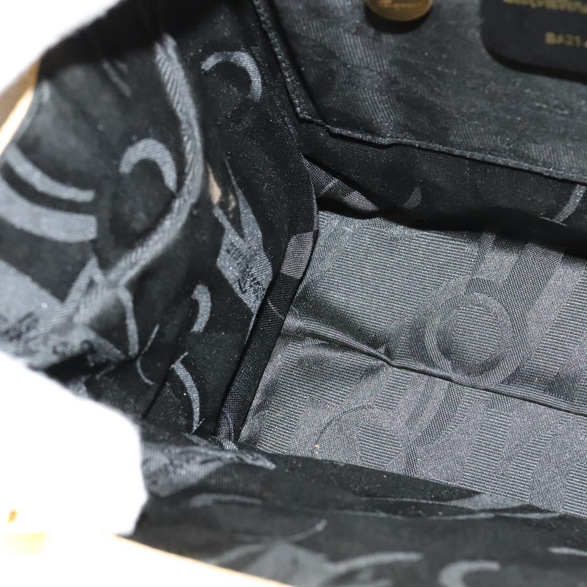 Salvatore Ferragamo Vala Hand Bag Suede Beige Gold Auth BA1438