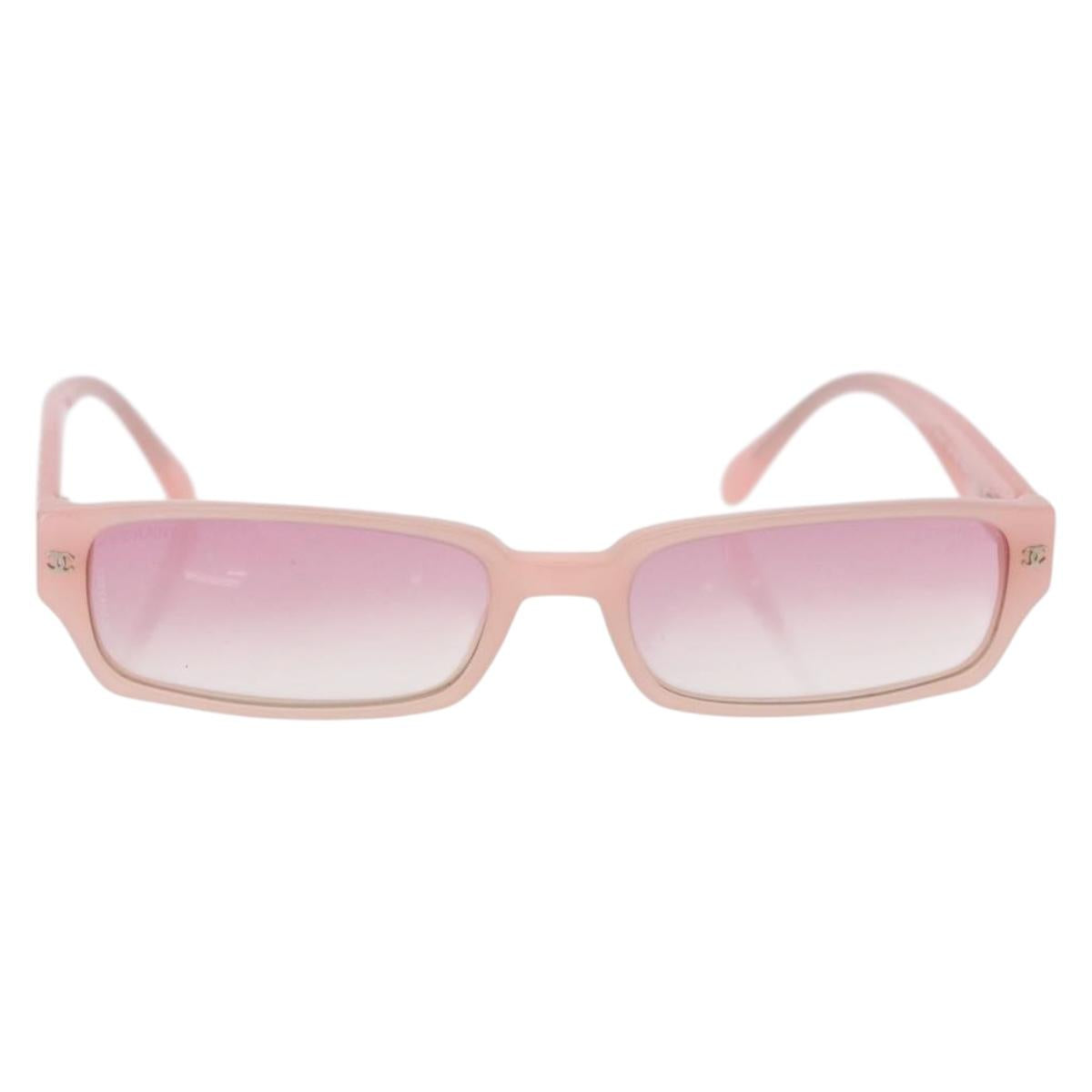 CHANEL Sunglasses plastic Pink CC Auth BA14385M