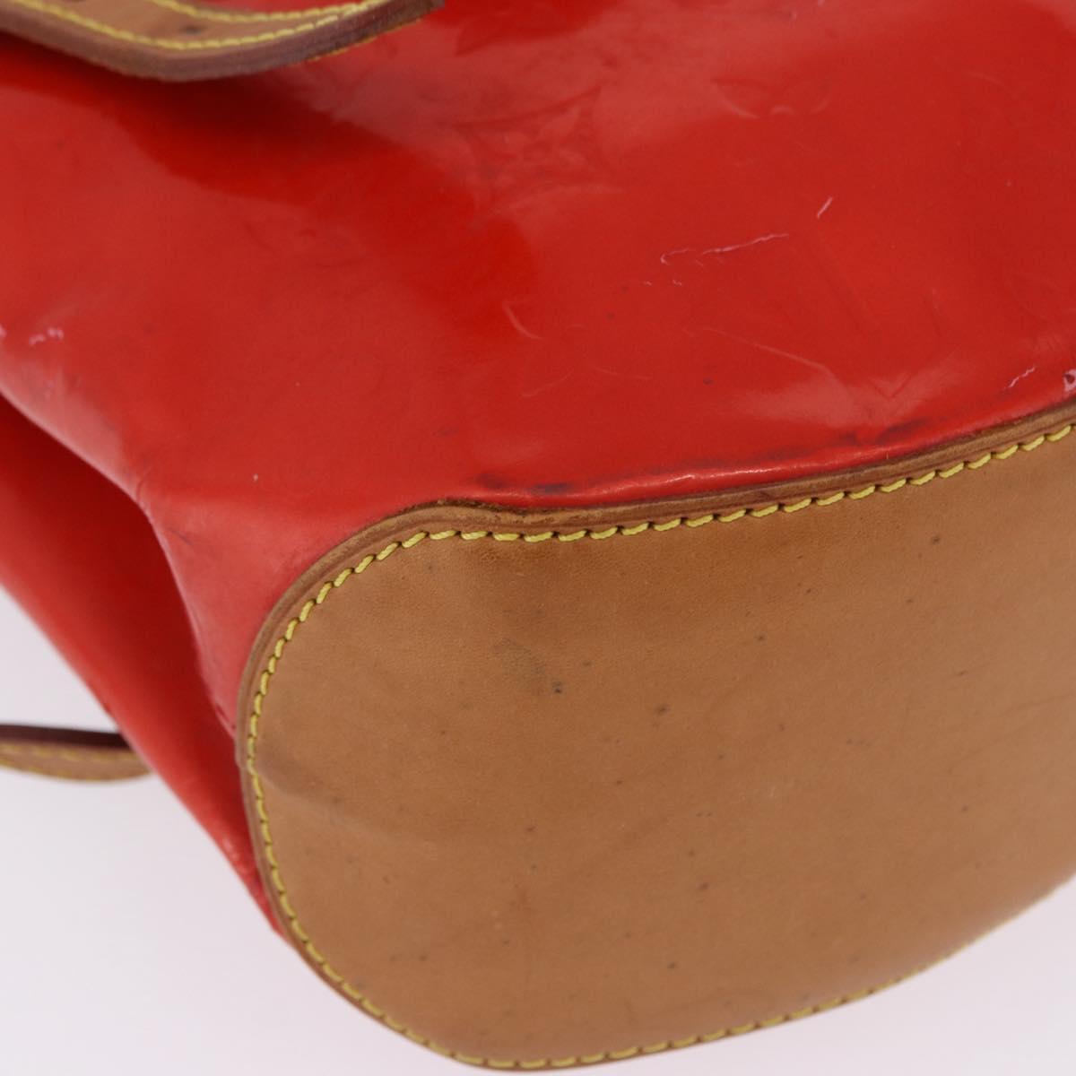 LOUIS VUITTON Monogram Vernis Biscayne Bay GM Bag Rouge M91287 LV Auth BA14386