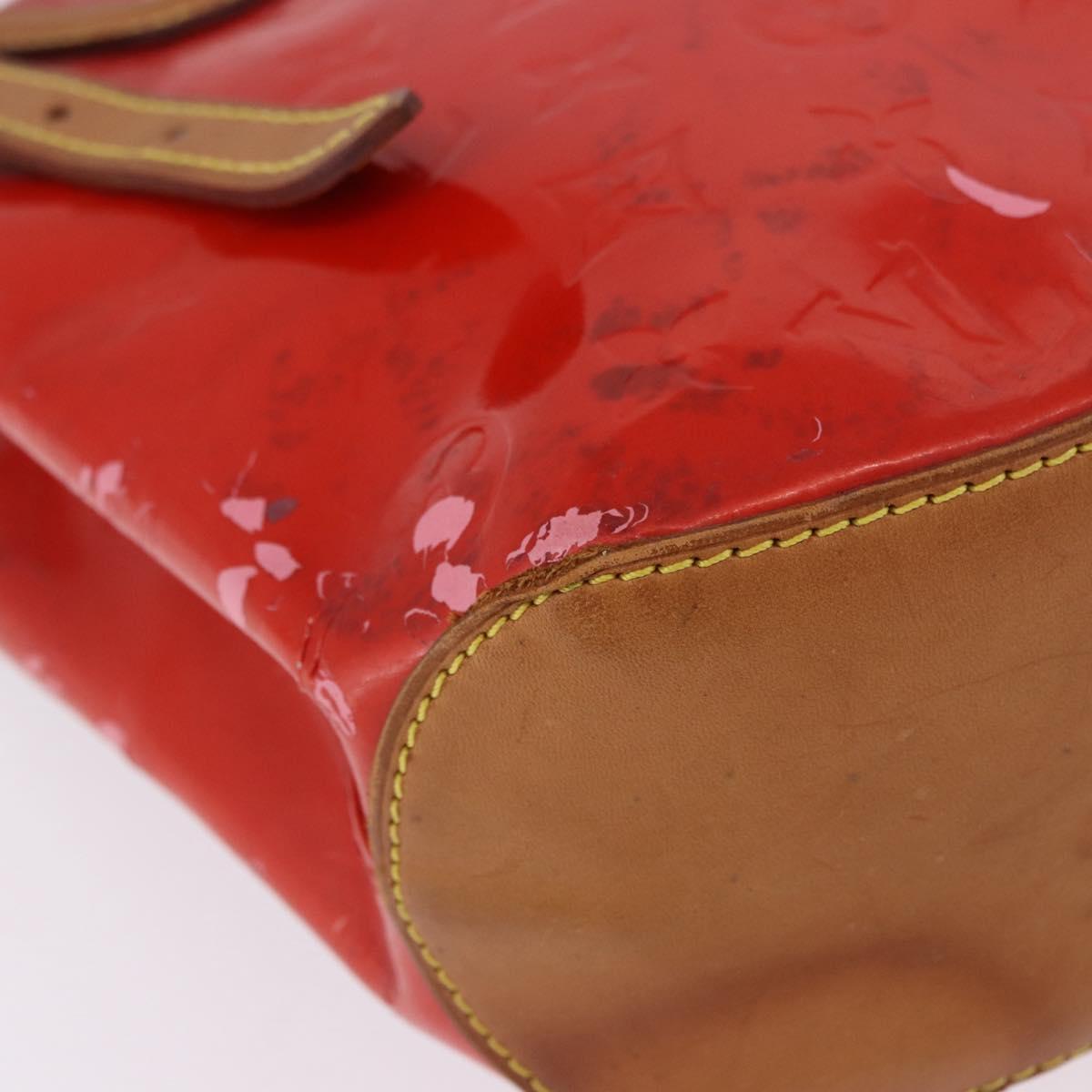 LOUIS VUITTON Monogram Vernis Biscayne Bay GM Bag Rouge M91287 LV Auth BA14386