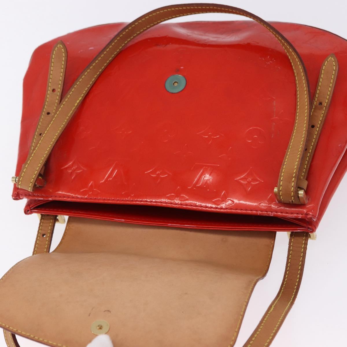 LOUIS VUITTON Monogram Vernis Biscayne Bay GM Bag Rouge M91287 LV Auth BA14386