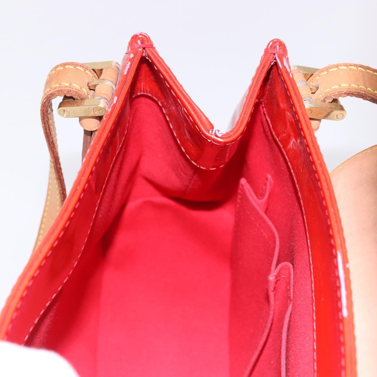 LOUIS VUITTON Monogram Vernis Biscayne Bay GM Bag Rouge M91287 LV Auth BA14386