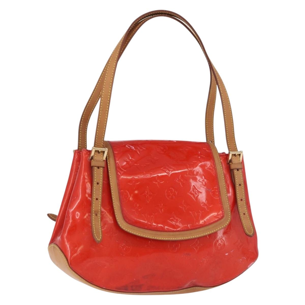 LOUIS VUITTON Monogram Vernis Biscayne Bay GM Bag Rouge M91287 LV Auth BA14386