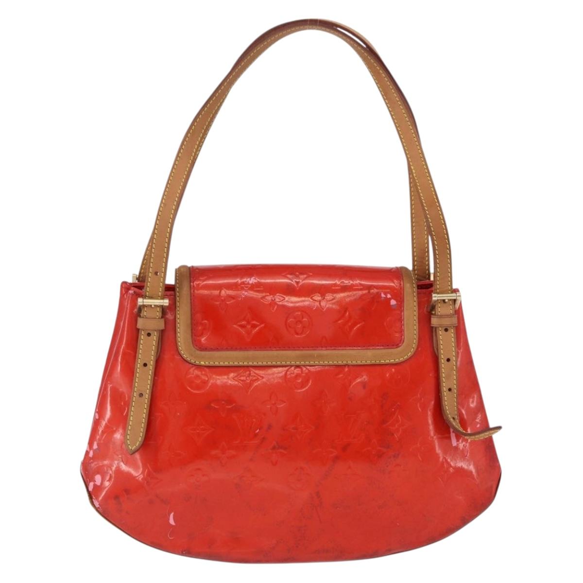 LOUIS VUITTON Monogram Vernis Biscayne Bay GM Bag Rouge M91287 LV Auth BA14386