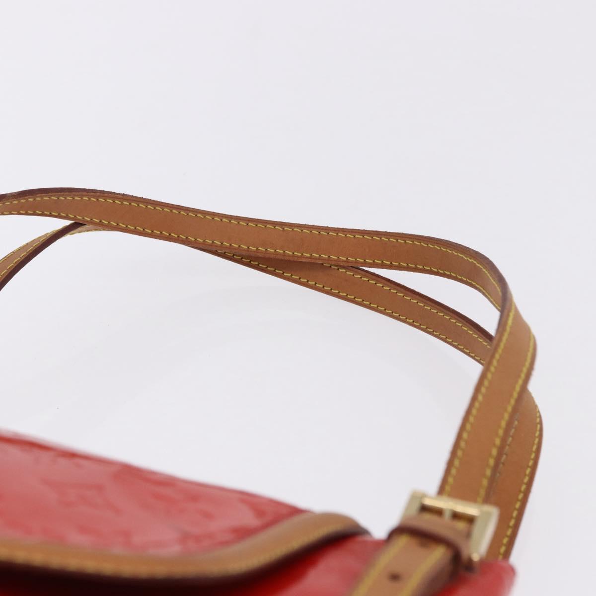 LOUIS VUITTON Monogram Vernis Biscayne Bay GM Bag Rouge M91287 LV Auth BA14386