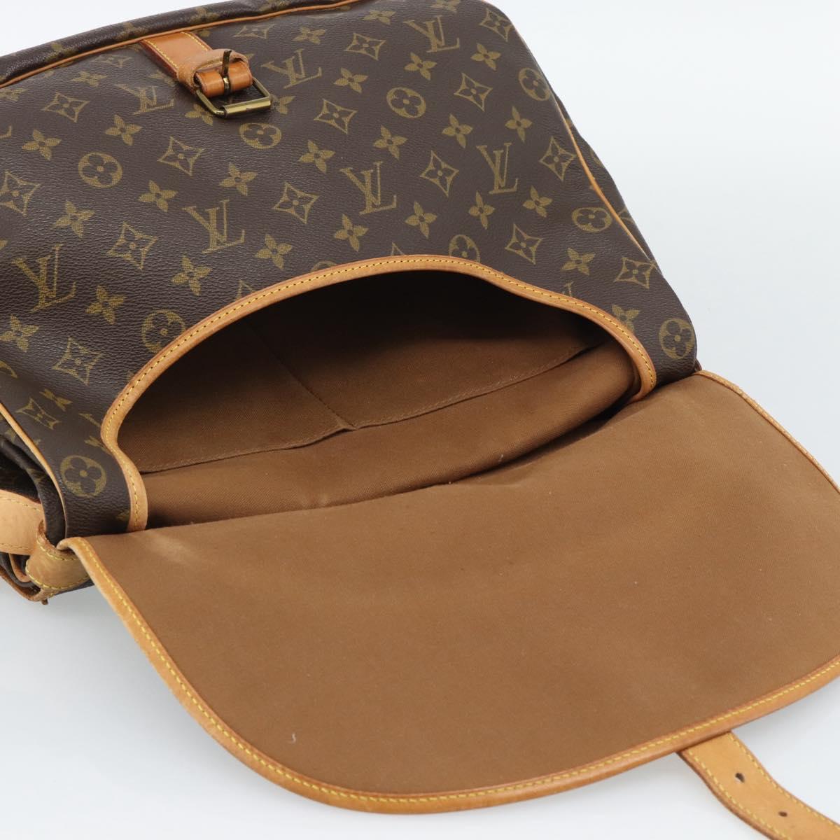 LOUIS VUITTON Monogram Saumur 35 Shoulder Bag M42254 LV Auth BA14391