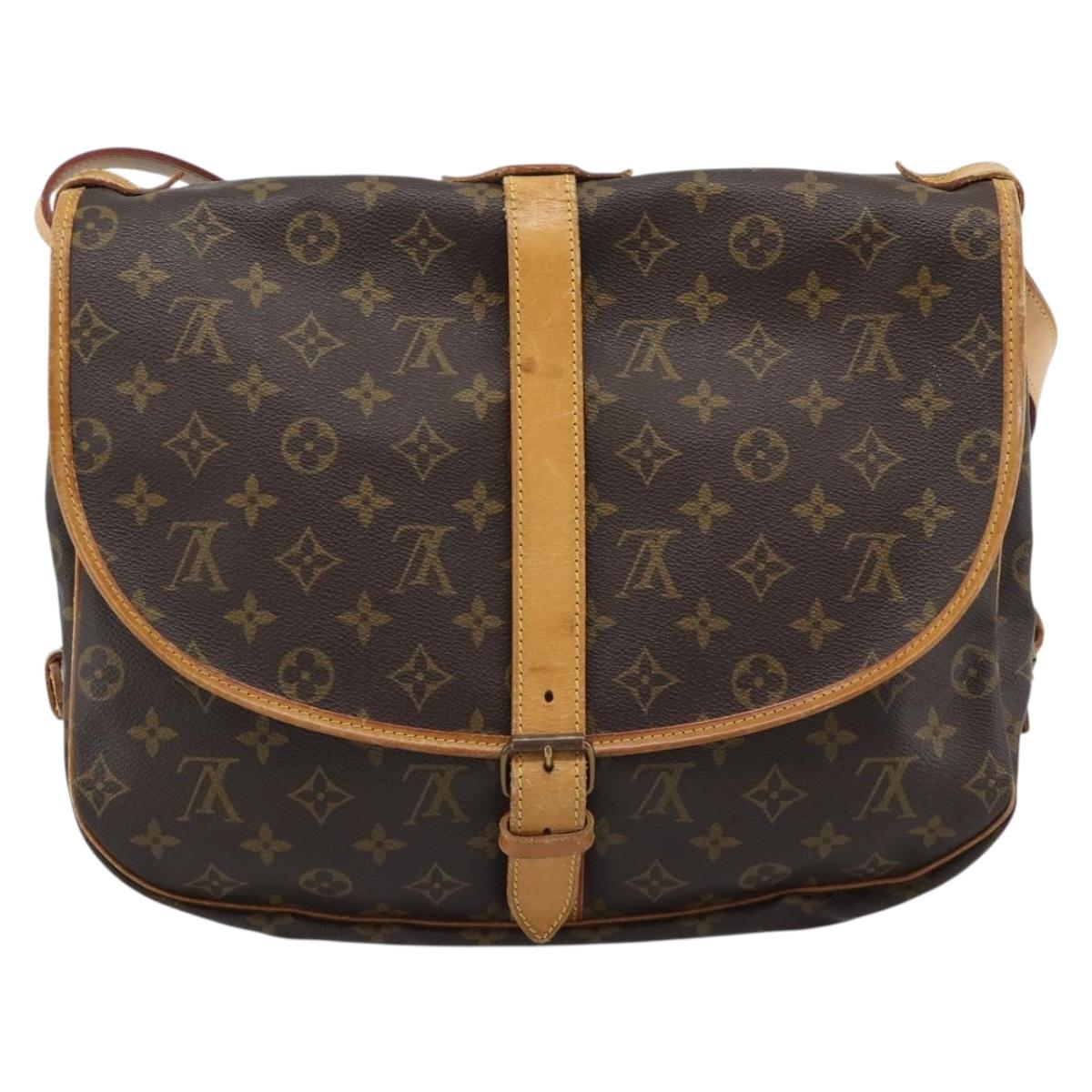 LOUIS VUITTON Monogram Saumur 35 Shoulder Bag M42254 LV Auth BA14391