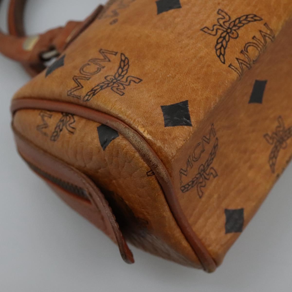 MCM Logogram Vicetos Hand Bag PVC Leather 2way Brown Gold Auth BA1440