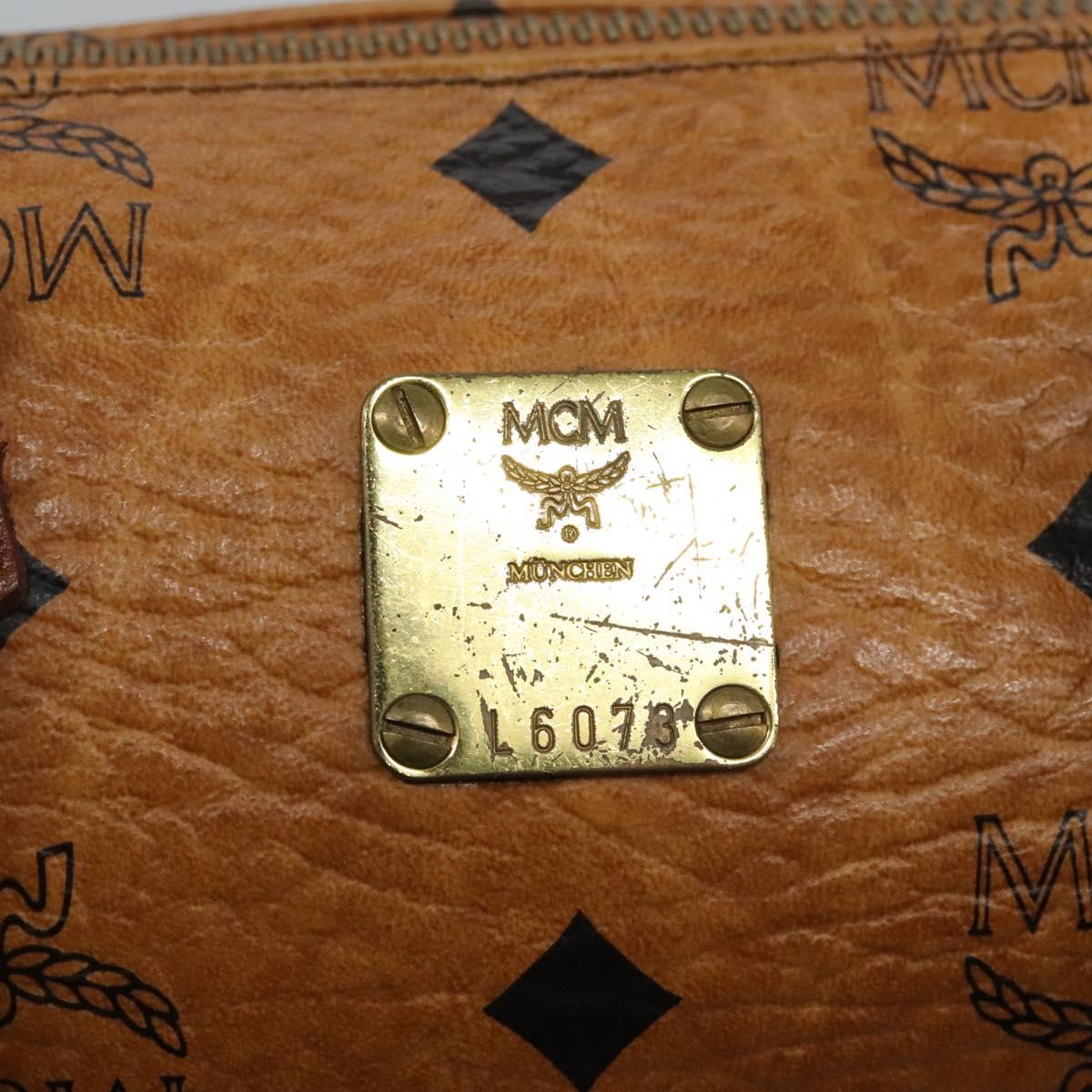 MCM Logogram Vicetos Hand Bag PVC Leather 2way Brown Gold Auth BA1440