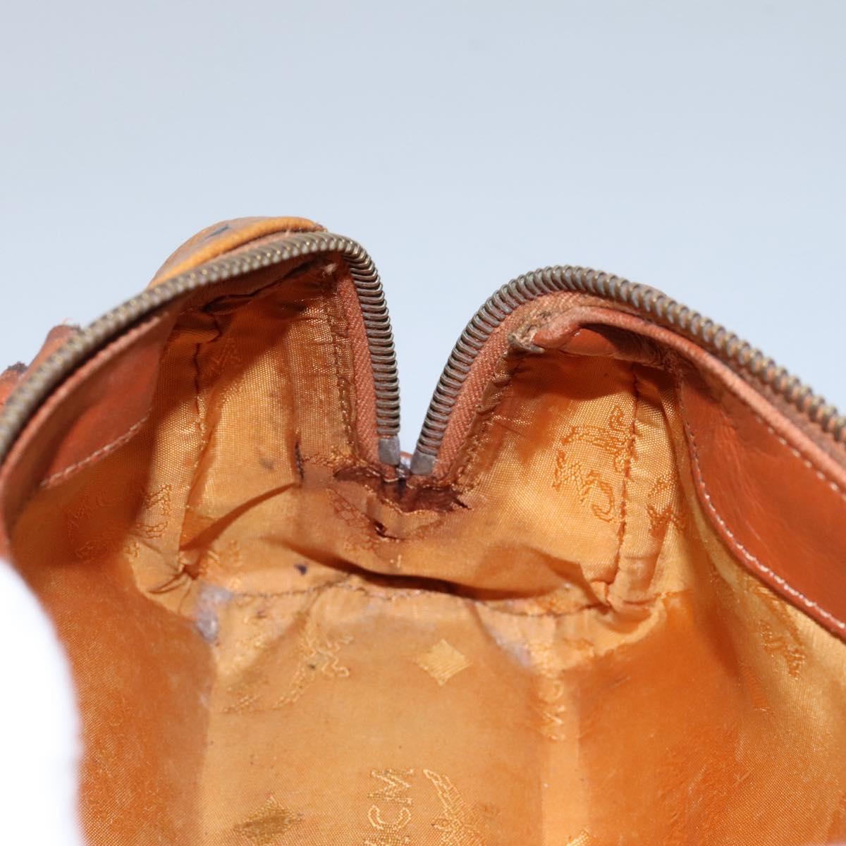 MCM Logogram Vicetos Hand Bag PVC Leather 2way Brown Gold Auth BA1440