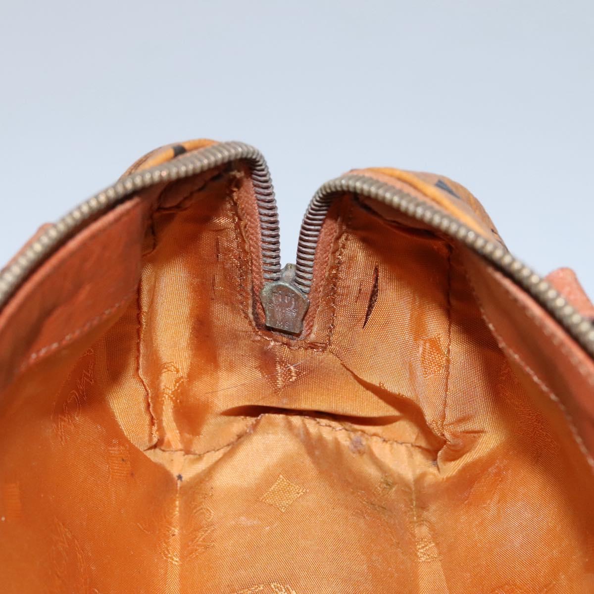 MCM Logogram Vicetos Hand Bag PVC Leather 2way Brown Gold Auth BA1440