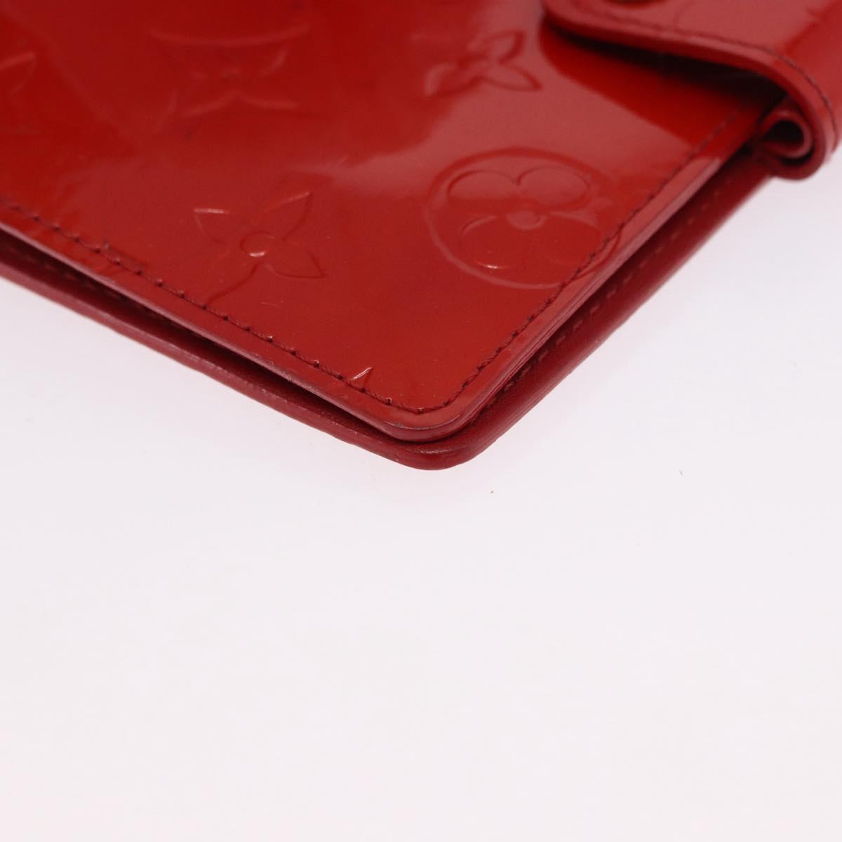 LOUIS VUITTON Monogram Vernis Agenda PM Planner Cover Red R21016 Auth BA14403