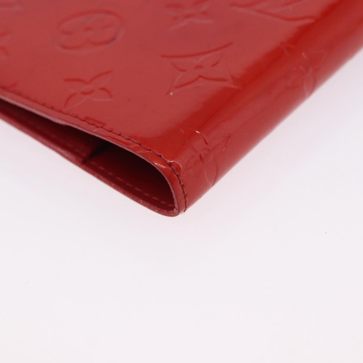 LOUIS VUITTON Monogram Vernis Agenda PM Planner Cover Red R21016 Auth BA14403