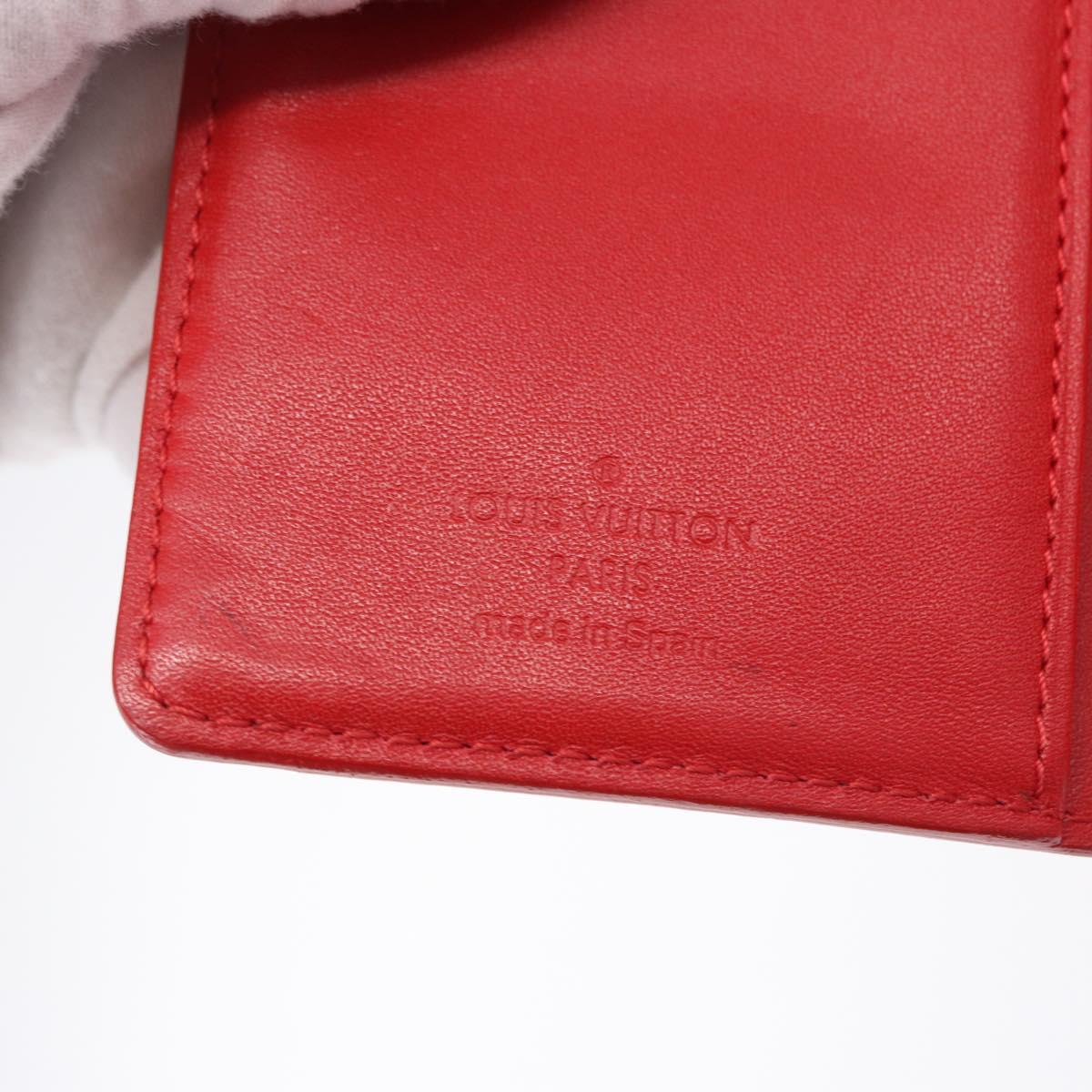 LOUIS VUITTON Monogram Vernis Agenda PM Planner Cover Red R21016 Auth BA14403