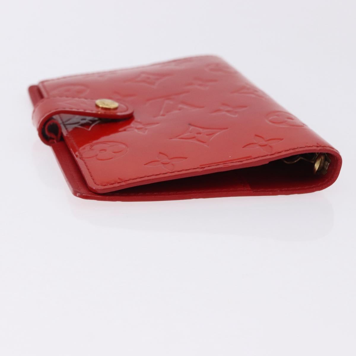 LOUIS VUITTON Monogram Vernis Agenda PM Planner Cover Red R21016 Auth BA14403