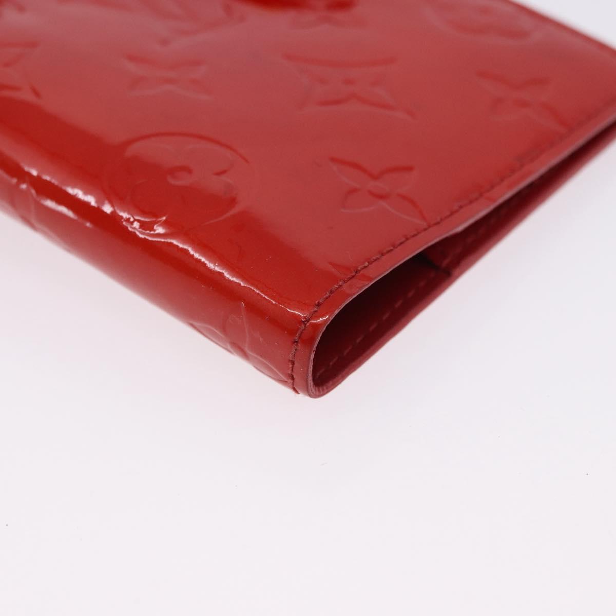LOUIS VUITTON Monogram Vernis Agenda PM Planner Cover Red R21016 Auth BA14403