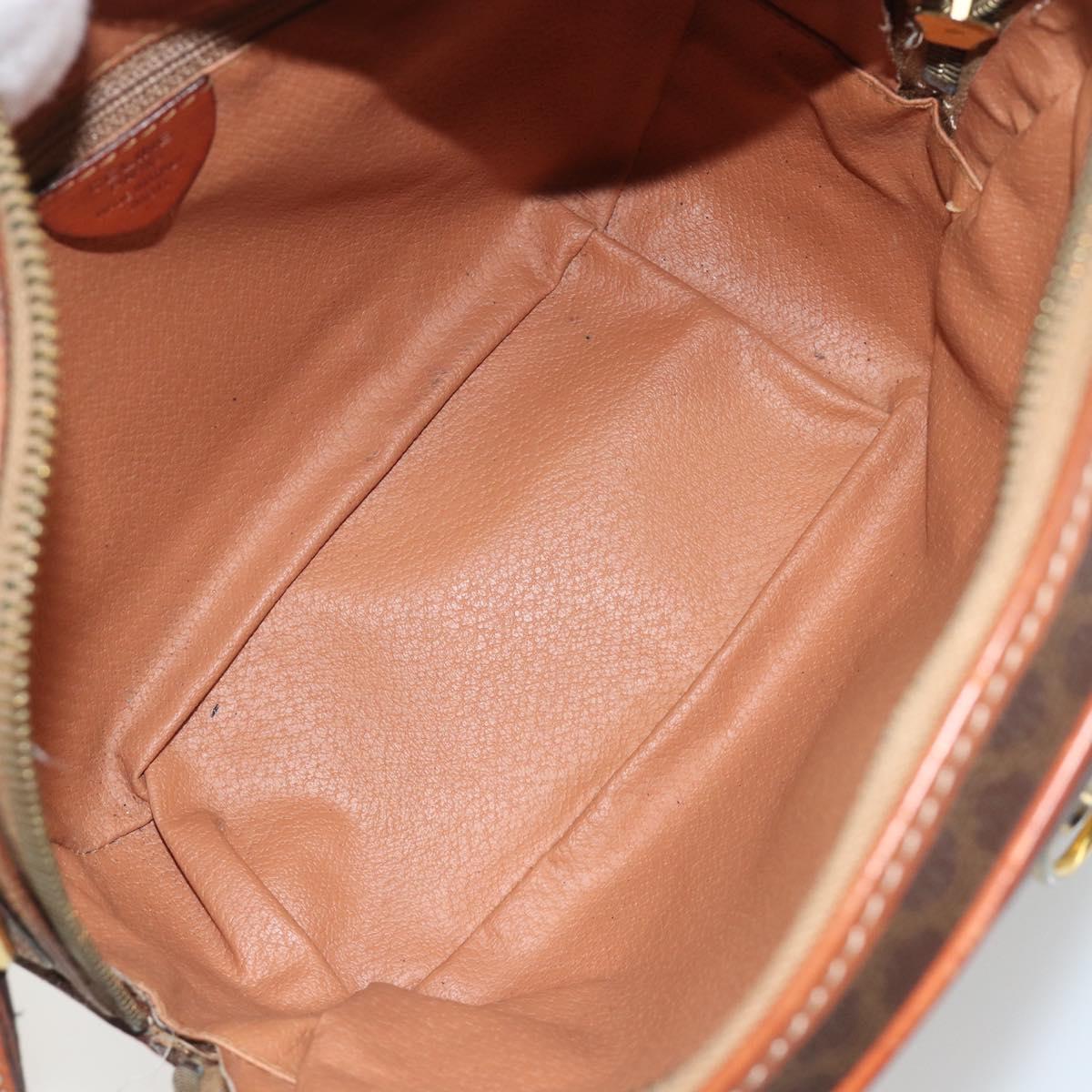 CELINE Macadam Canvas Shoulder Bag PVC Leather Brown Gold Auth BA14407A