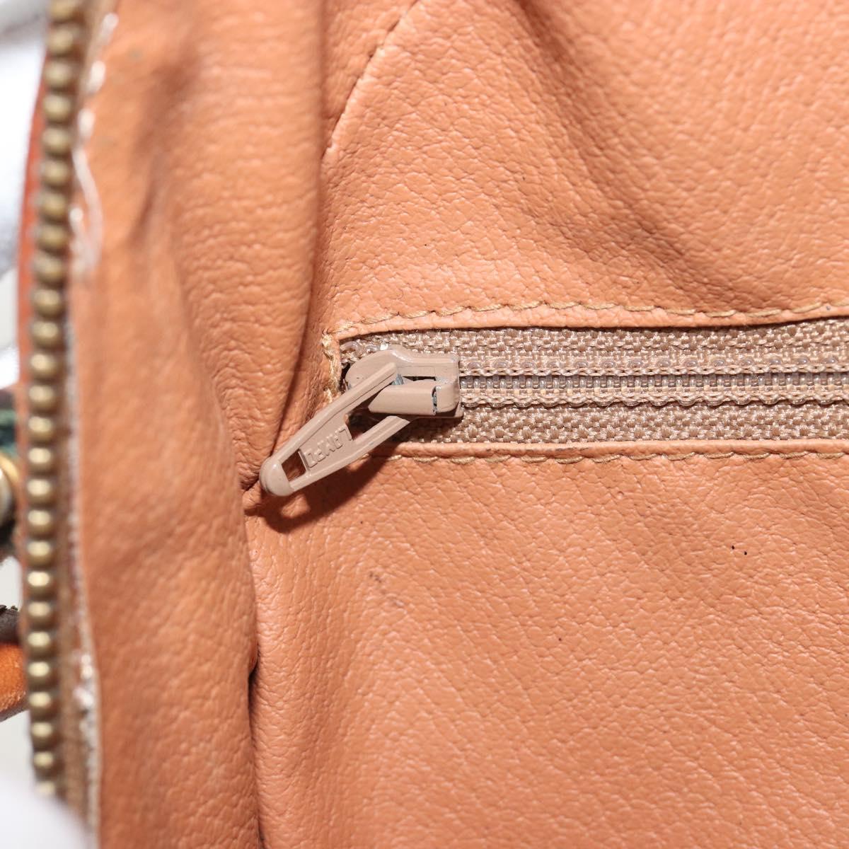 CELINE Macadam Canvas Shoulder Bag PVC Leather Brown Gold Auth BA14407A