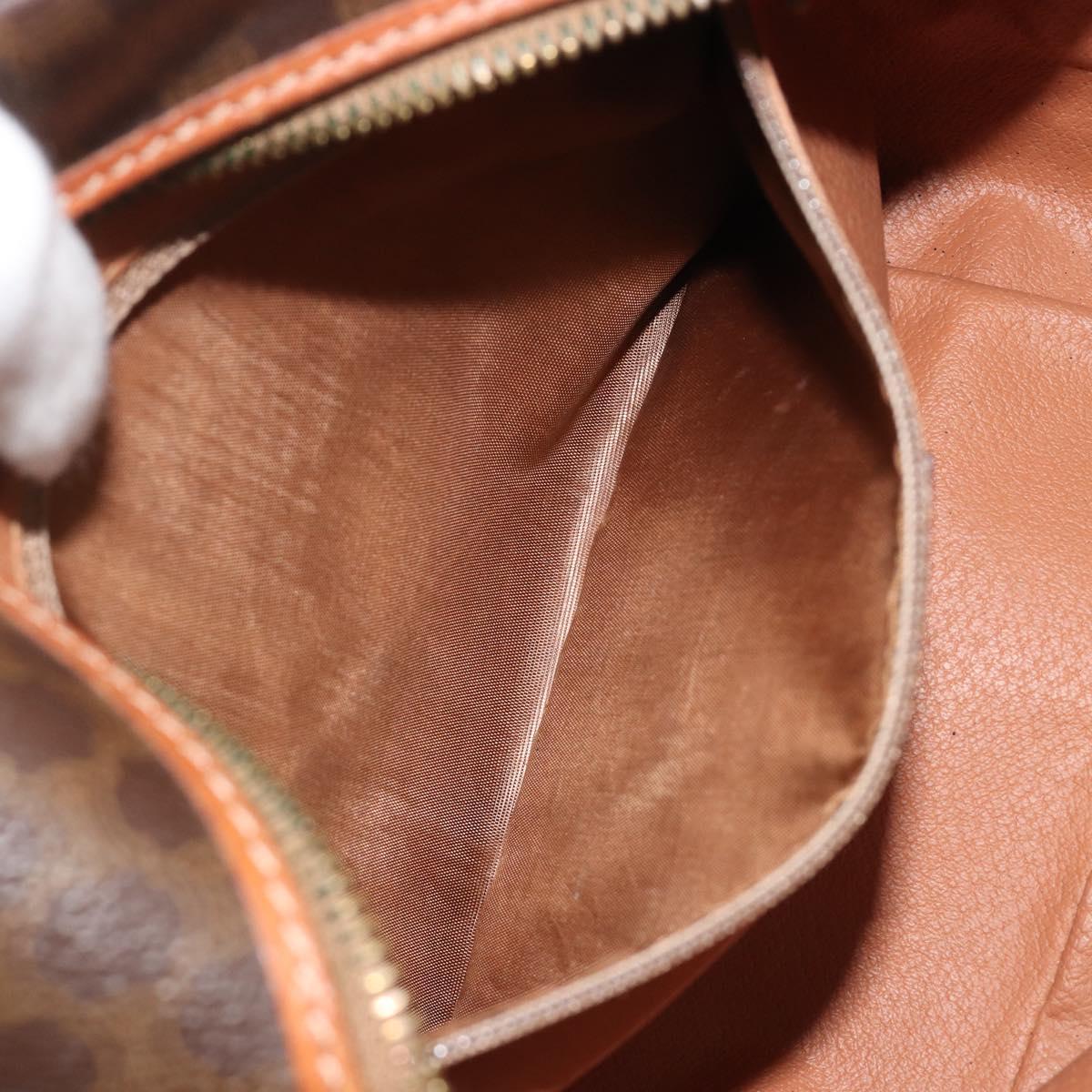 CELINE Macadam Canvas Shoulder Bag PVC Leather Brown Gold Auth BA14407A