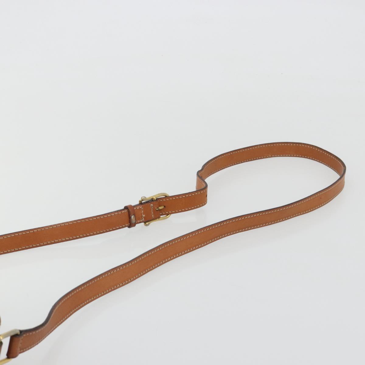 CELINE Macadam Canvas Shoulder Bag PVC Leather Brown Gold Auth BA14407A