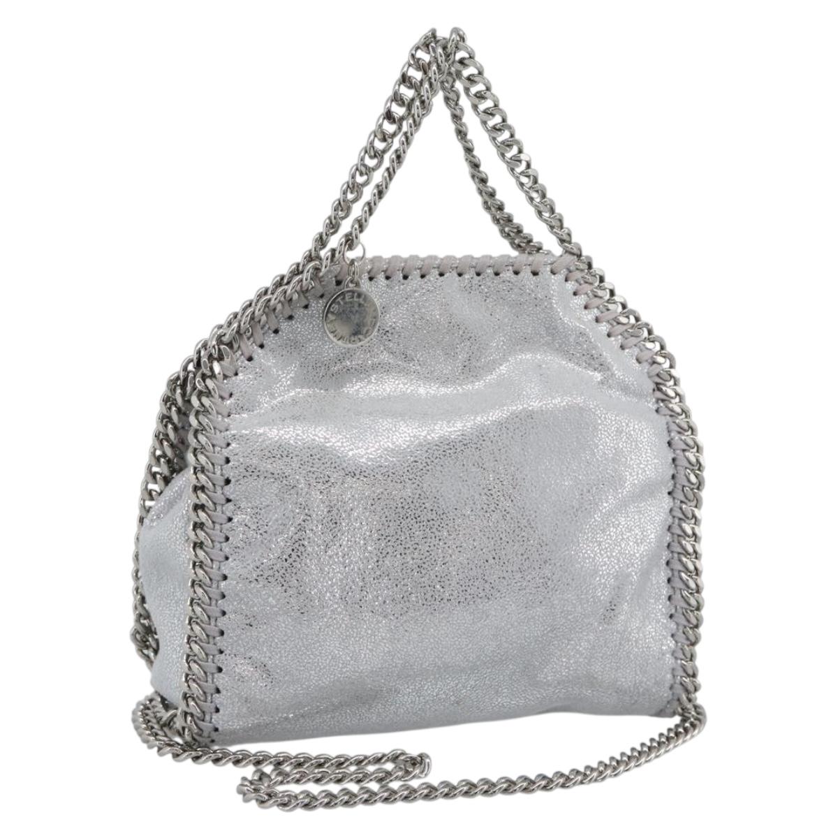 Stella MacCartney Chain Falabella Bag polyester 2way Silver Auth BA14408A