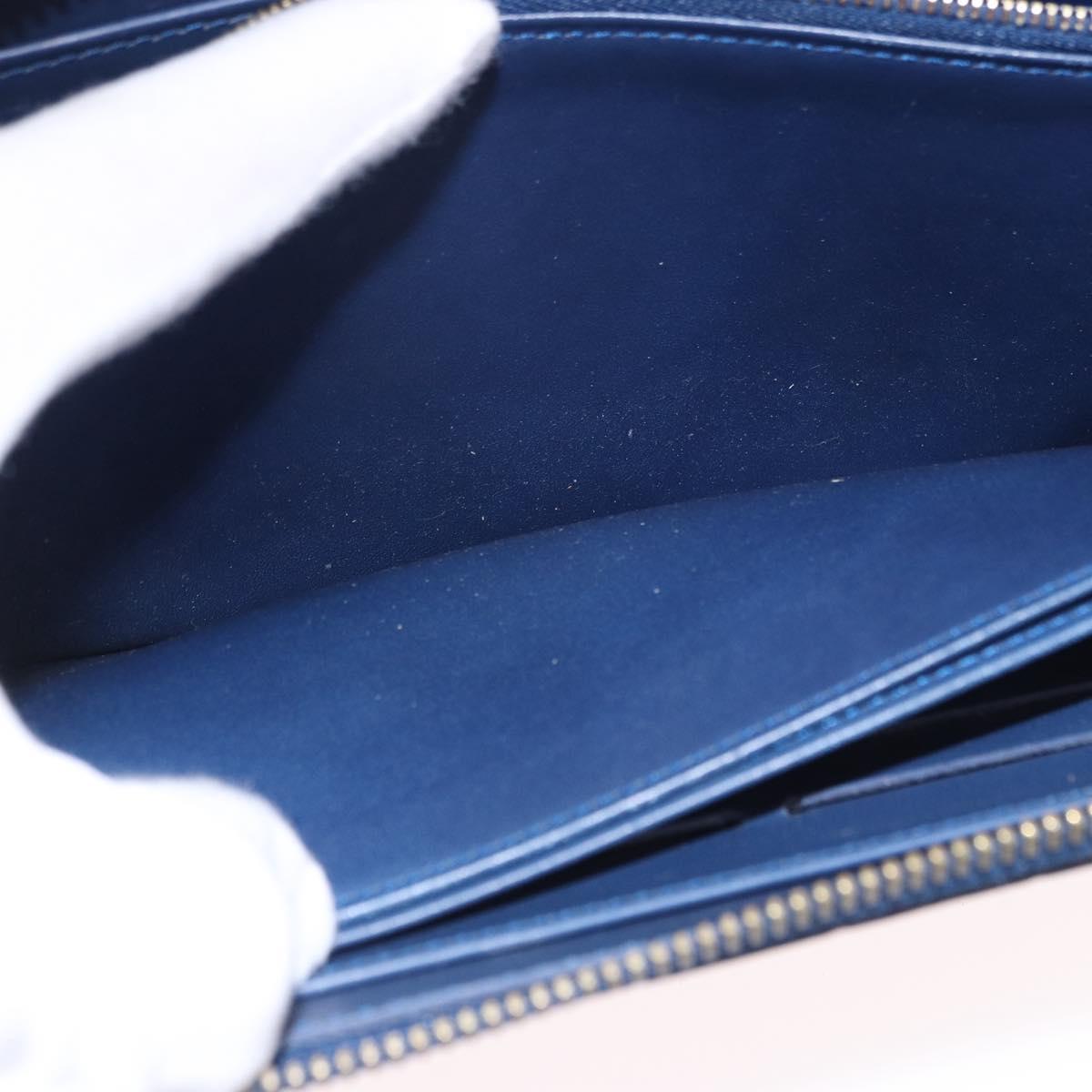 LOUIS VUITTON Monogram Vernis Zippy Long Wallet Grand blue M90047 Auth BA14414