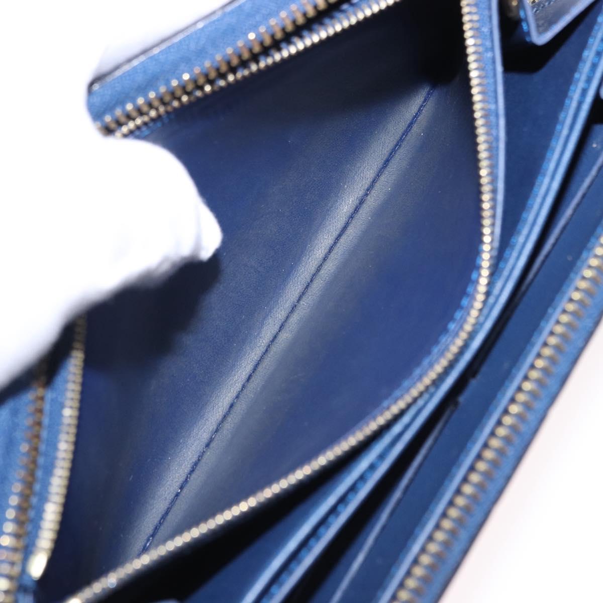 LOUIS VUITTON Monogram Vernis Zippy Long Wallet Grand blue M90047 Auth BA14414
