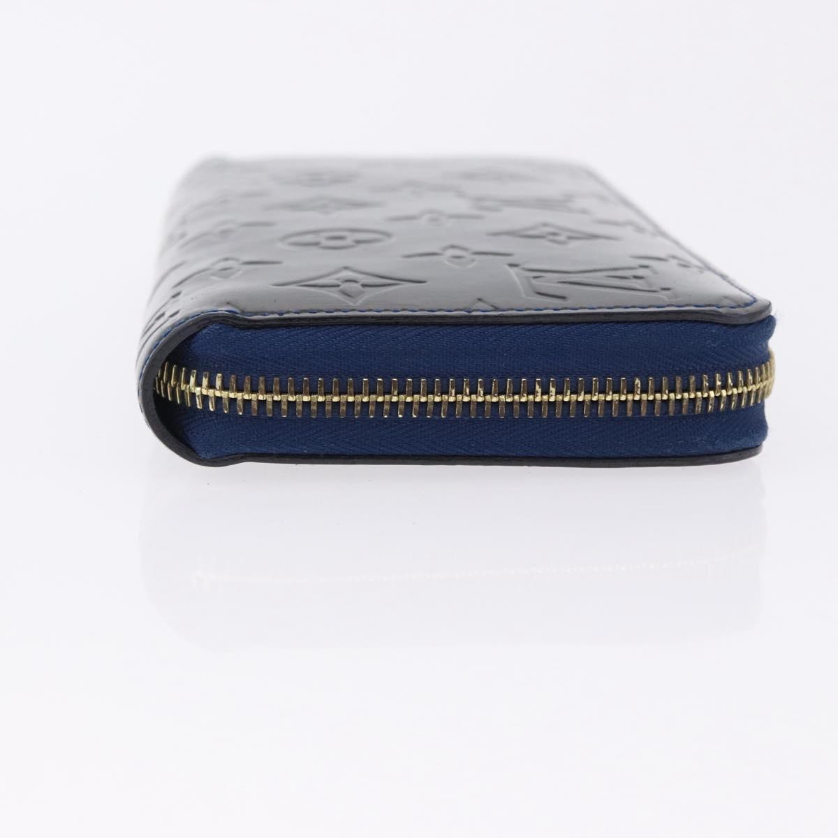 LOUIS VUITTON Monogram Vernis Zippy Long Wallet Grand blue M90047 Auth BA14414