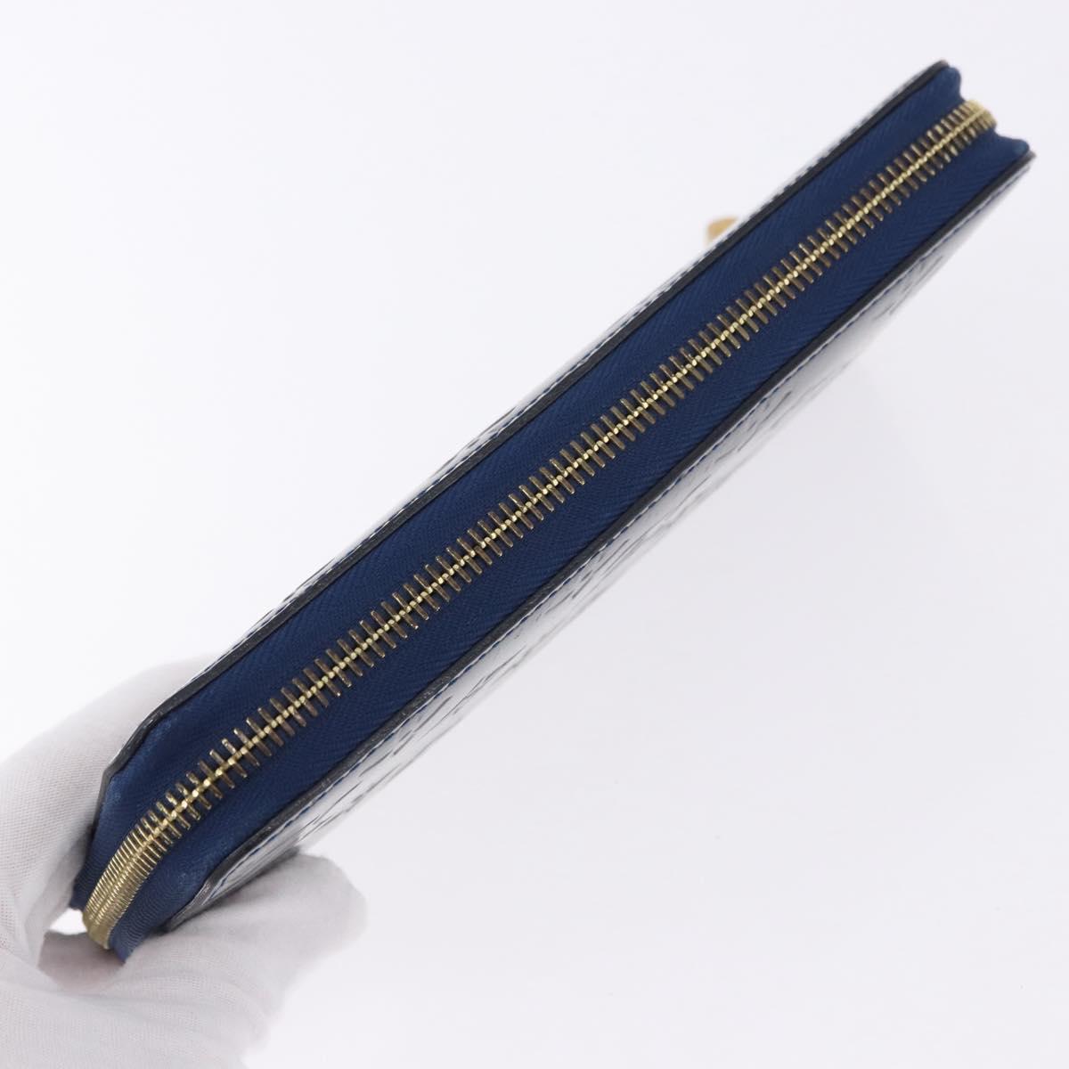 LOUIS VUITTON Monogram Vernis Zippy Long Wallet Grand blue M90047 Auth BA14414