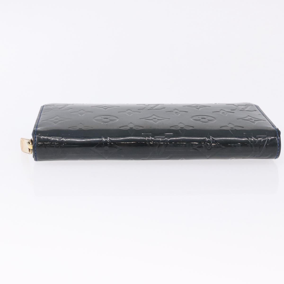 LOUIS VUITTON Monogram Vernis Zippy Long Wallet Grand blue M90047 Auth BA14414
