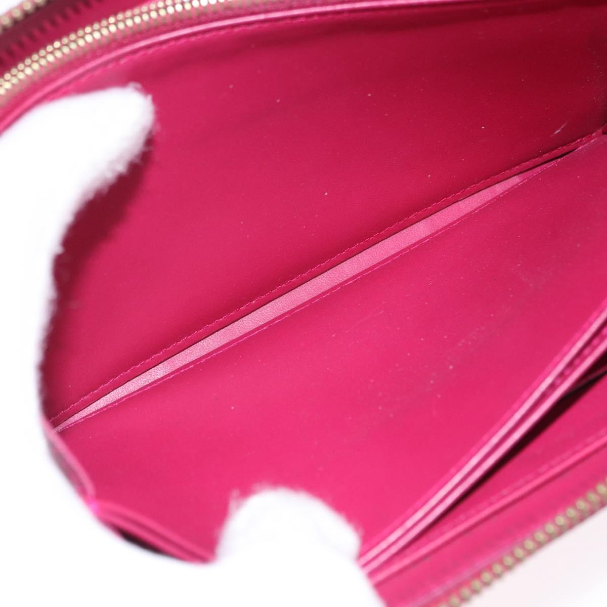 LOUIS VUITTON Monogram Vernis Zippy Long Wallet Rose Andian M91597 Auth BA14415