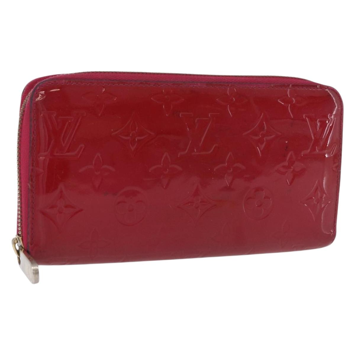 LOUIS VUITTON Monogram Vernis Zippy Long Wallet Rose Andian M91597 Auth BA14415