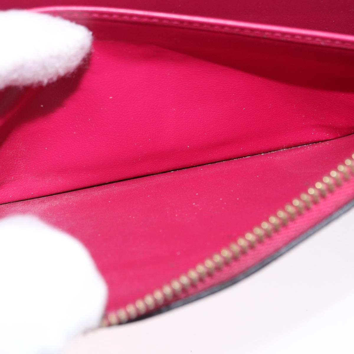 LOUIS VUITTON Monogram Vernis Zippy Long Wallet Rose Andian M91597 Auth BA14415